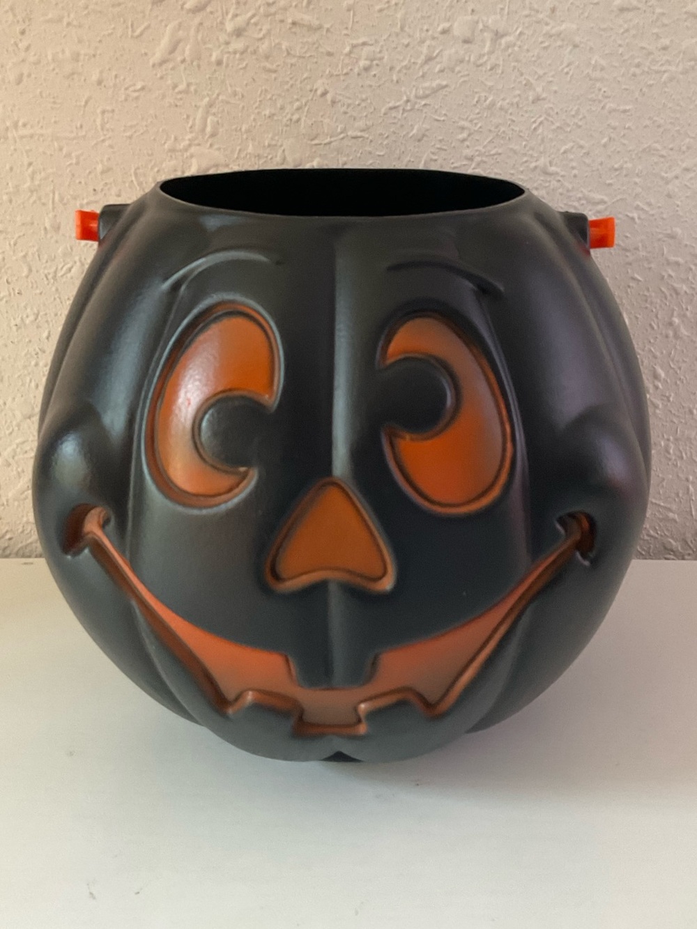 Vintage Jack O Lantern Pumpkin Pail Bucket Blowmold USA Halloween